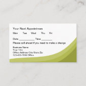 Carte De Rendez-vous Green Simple Business Client Appointment Cards (Devant)