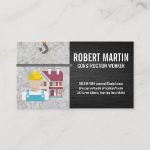 Carte De Rendez-vous Grue Logo de la maison de construction