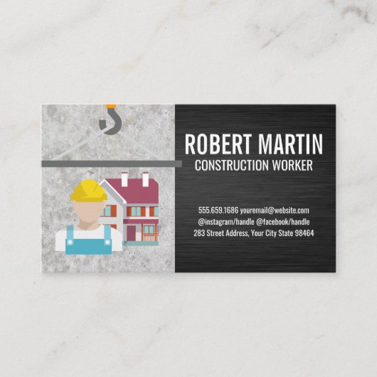 Carte De Rendez-vous Grue | Logo de la maison de construction (Devant)