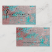 Carte De Rendez-vous Grunge Texture Peinture | Salon Shears (Devant / Derrière)