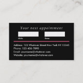 Carte De Rendez-vous Hair Stylist classe personnalisable (Dos)