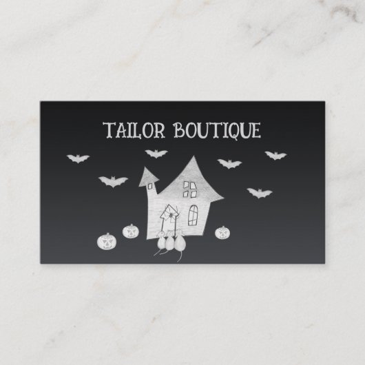 Carte De Rendez-vous Halloween la nuit avec Haunted House, chauves-sour (Devant)