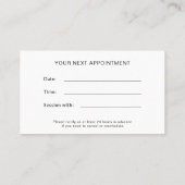 Carte De Rendez-vous Holistic Health Coach Therapist (Dos)