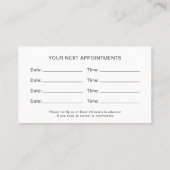 Carte De Rendez-vous Holistic Health Coach Therapist (Dos)