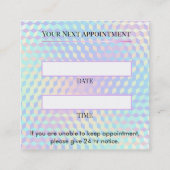 Carte De Rendez-vous Holographic Lash Technician Appointment Card (Dos)