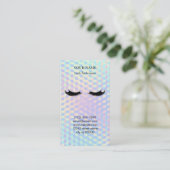 Carte De Rendez-vous Holographic Lash Technician Appointment Card (Debout devant)