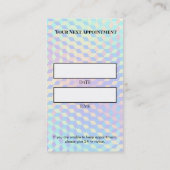 Carte De Rendez-vous Holographic Lash Technician Appointment Card (Dos)