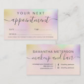 Carte De Rendez-vous Holographie moderne nacre nacre professionnel (Devant / Derrière)