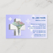 Carte De Rendez-vous Holographique Médicale 3D Caduceus Croix blanche (Devant)