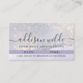 Carte De Rendez-vous Holographique Parties scintillant violet luxe Glam (Devant)