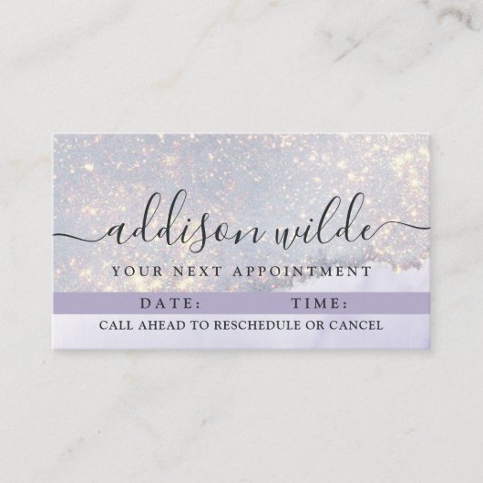 Carte De Rendez-vous Holographique Parties scintillant violet luxe Glam (Devant)