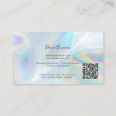 Carte De Rendez-vous Holographique QR Code Beauticier Salon Business (Dos)