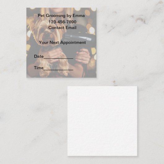 Carte De Rendez-vous Home Pet Grooming Service Cool Appointment Cards (Devant / Derrière)
