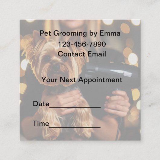 Carte De Rendez-vous Home Pet Grooming Service Cool Appointment Cards (Devant)