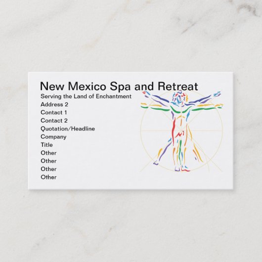 Carte De Rendez-vous Homme d'anatomie DaVinci en Chakra (Devant)