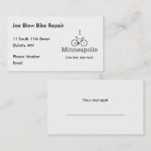 Carte De Rendez-vous I Bike Minneapolis (Devant / Derrière)