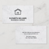 Carte De Rendez-vous Icône d'accueil | MARBRE BLANC (Devant / Derrière)