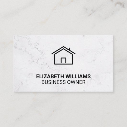 Carte De Rendez-vous Icône d'accueil | MARBRE BLANC (Devant)