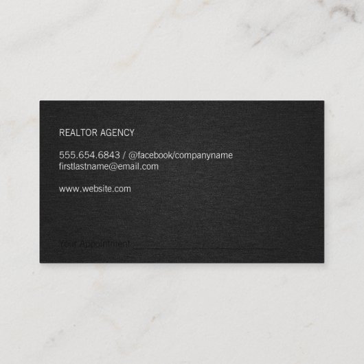 Carte De Rendez-vous Icône de propriété immobilière | Texture de lin (Dos)