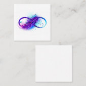 Carte De Rendez-vous Infini avec plume violette (Devant / Derrière)