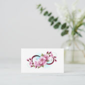 Carte De Rendez-vous Infinité avec les fleurs Sakura (Debout devant)
