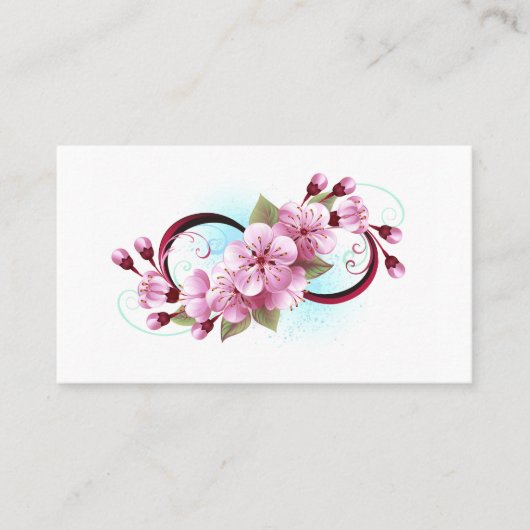 Carte De Rendez-vous Infinité avec les fleurs Sakura (Devant)