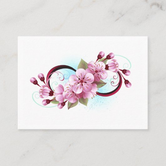 Carte De Rendez-vous Infinité avec les fleurs Sakura (Devant)