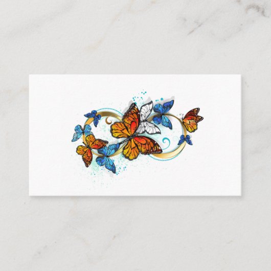 Carte De Rendez-vous Infinité de papillons monarques (Devant)