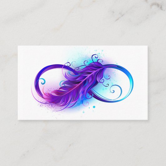 Carte De Rendez-vous Infinity with purple feather (Devant)