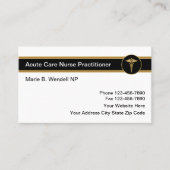 Carte De Rendez-vous Infirmière en soins aigus (Devant)