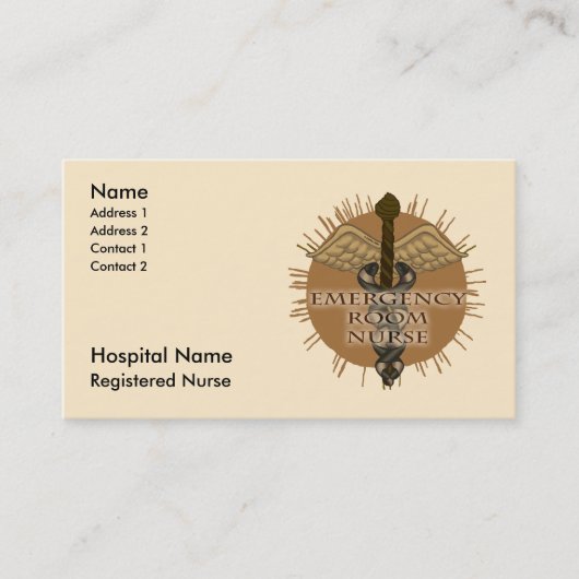 Carte De Rendez-vous infirmière ER Caduceus (Devant)