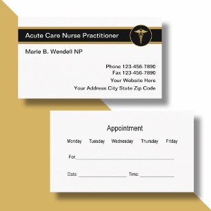 Carte De Rendez-vous Infirmière praticienne en soins aigus classe