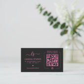 Carte De Rendez-vous Initiales de monogramme de beauté esthétique QR no (Debout devant)