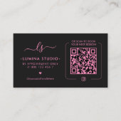 Carte De Rendez-vous Initiales de monogramme de beauté esthétique QR no (Devant)