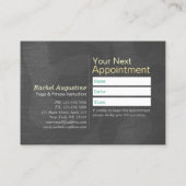 Carte De Rendez-vous Instructeur de Yoga Méditation d'or vert Pose ZEN (Dos)