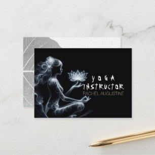 Carte De Rendez-vous Instructeur de Yoga Méditation Lotus Pose Lumineus