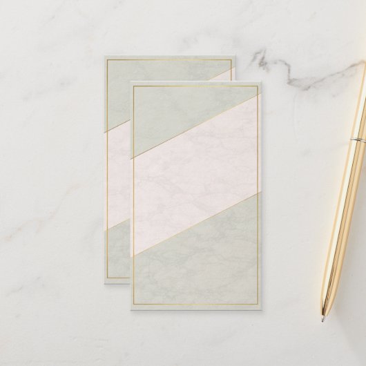 Carte De Rendez-vous Ivory Marble Blank Appointment Card – Gold Accent (Devant/Arrière en situation)