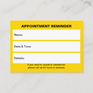 Carte de rendez-vous jaune affaires