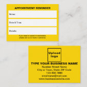 Carte de rendez-vous jaune affaires (Devant / Derrière)