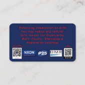 Carte De Rendez-vous JML Communications Entreprise (Dos)