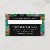 Carte De Rendez-vous Jungle Noire Tropical Moderne Élégant Professionne (Dos)