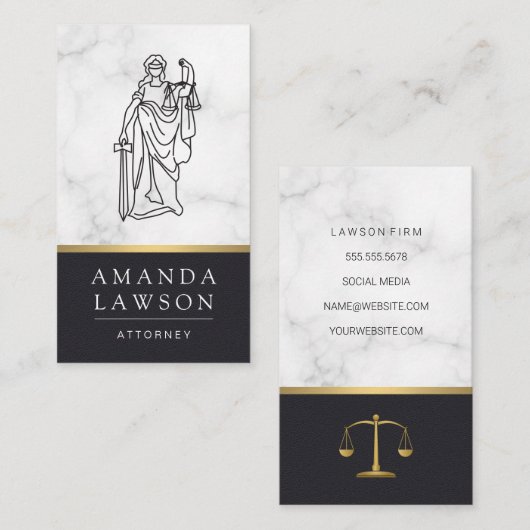 Carte De Rendez-vous Justice de la Dame | Avocat | Droit (Devant / Derrière)