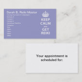 Carte De Rendez-vous Keep Calm and Get Reiki (Devant / Derrière)