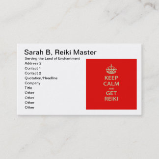 Carte De Rendez-vous Keep Calm and Get Reiki