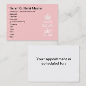 Carte De Rendez-vous Keep Calm and Get Reiki (Devant / Derrière)