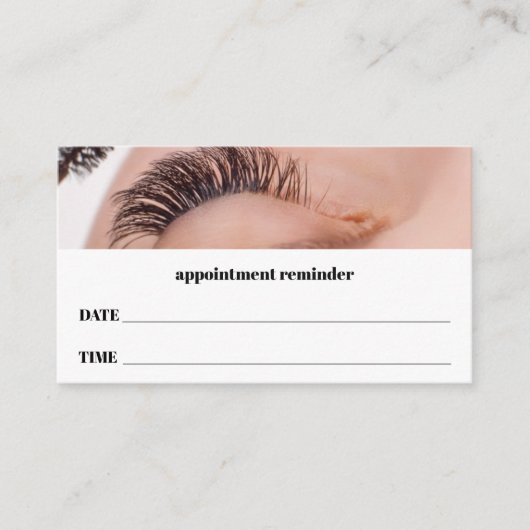 Carte De Rendez-vous Lash Extensions Salon Appointment Card (Devant)
