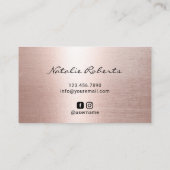 Carte De Rendez-vous Lashes Brows Maquillage Rose Gold Salon Rendez-vou (Dos)