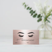 Carte De Rendez-vous Lashes Brows Maquillage Rose Gold Salon Rendez-vou (Debout devant)