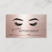 Carte De Rendez-vous Lashes Brows Maquillage Rose Gold Salon Rendez-vou (Devant)