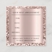 Carte De Rendez-vous Lashes Extension Maquillage Artiste Beauté Rose Or (Dos)